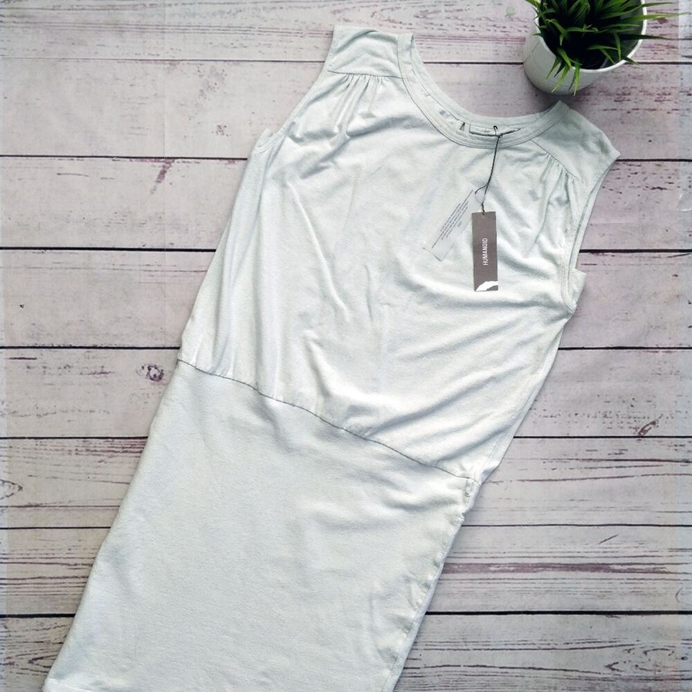 NWT HUMANOID Cobra Mint Pencil Linen-Blend Tank Dress Sleeveless S